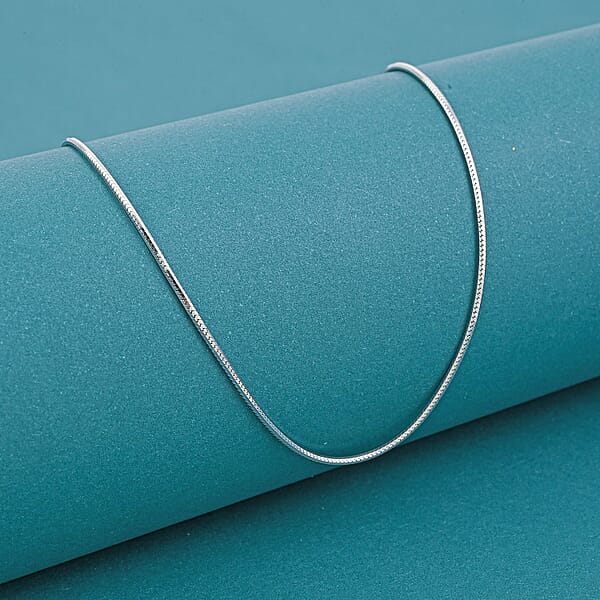 Shop Lc Diamond-cut Snake Necklace In Rhodium Over Sterling Silver 4.30 Grams 24 Inches
