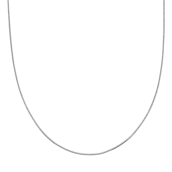 Shop Lc Diamond-cut Snake Necklace In Rhodium Over Sterling Silver 4.30 Grams 24 Inches