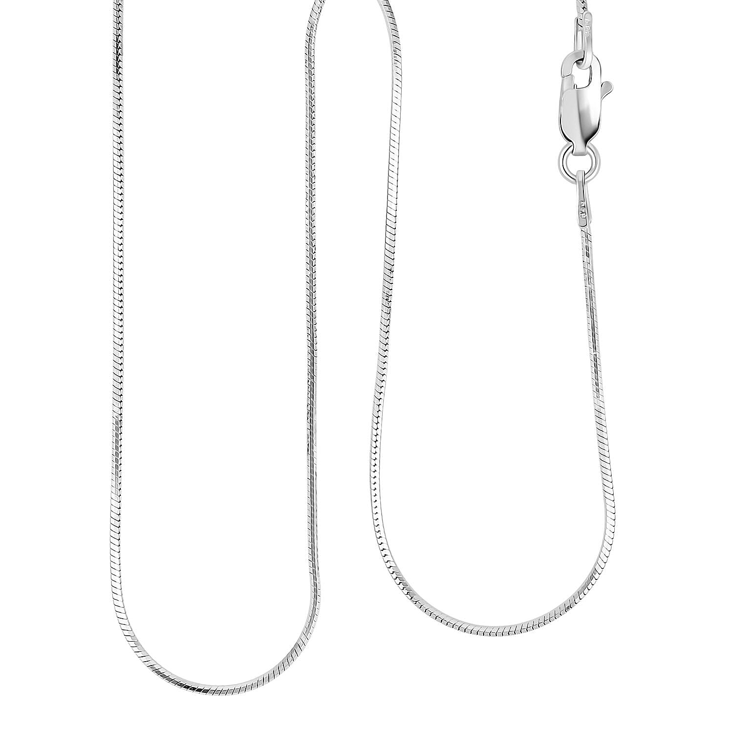 shop lc Diamond-cut Snake Necklace in Rhodium Over Sterling Silver 3.75 Grams 18 Inches