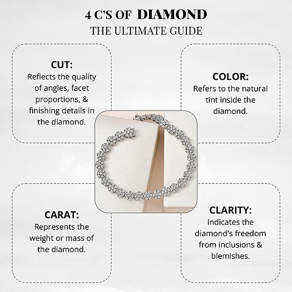 Shop Lc Diamond Floral Bracelet In Platinum Over Sterling Silver Silver Cluster Bracelet Wedding Gifts For Her (6.50 In) 0.90 Ctw