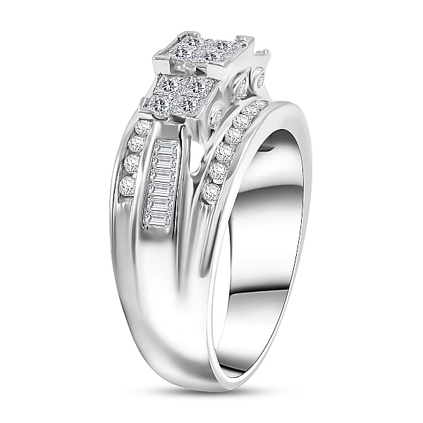 Shop Lc Diamond G-H I2 1.00 Ctw Ring In 10K White Gold 5.15 Grams
