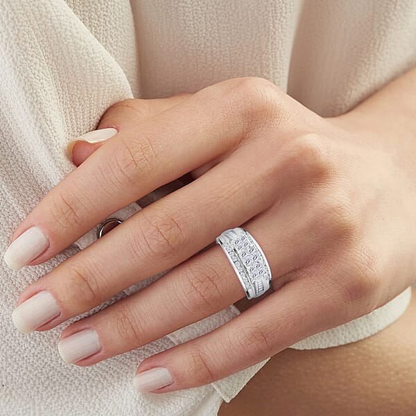 Shop Lc Diamond G-H I2-I3 1.00 Ctw Ring In 10K White Gold 5.15 Grams