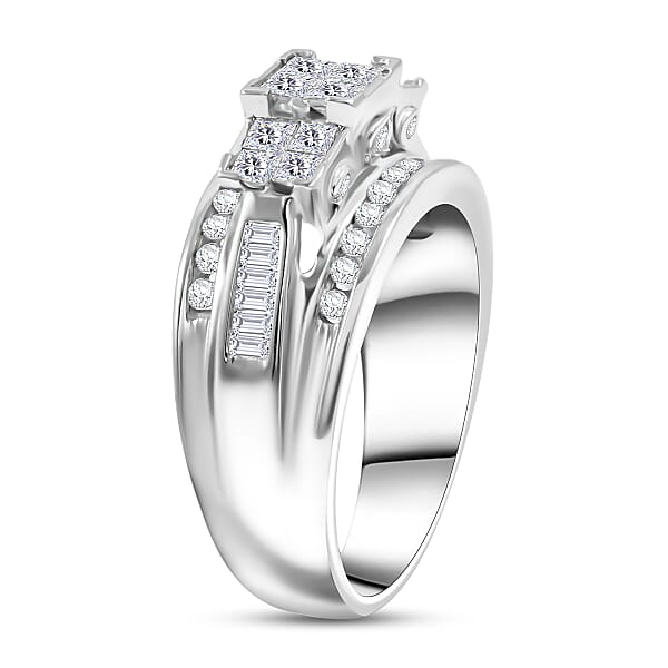 Shop Lc Diamond G-H I2-I3 1.00 Ctw Ring In 10K White Gold 5.15 Grams
