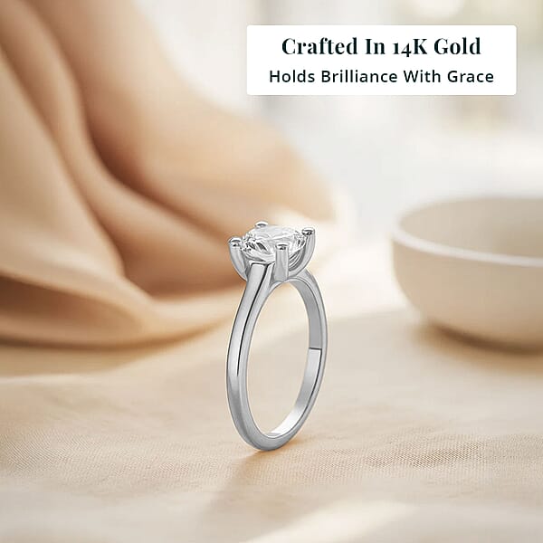 Shop Lc Diamond G-H I3 1.50 Ctw Solitaire Ring In 14K White Gold