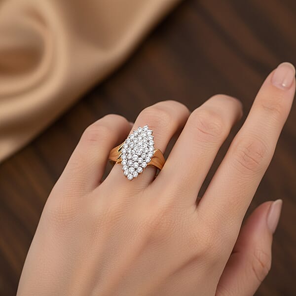 Shop Lc Diamond I2-I3 0.50 Ctw Ring In 14K Yellow Gold Over And Sterling Silver