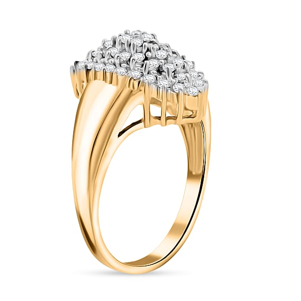 Shop Lc Diamond I2-I3 0.50 Ctw Ring In 14K Yellow Gold Over And Sterling Silver
