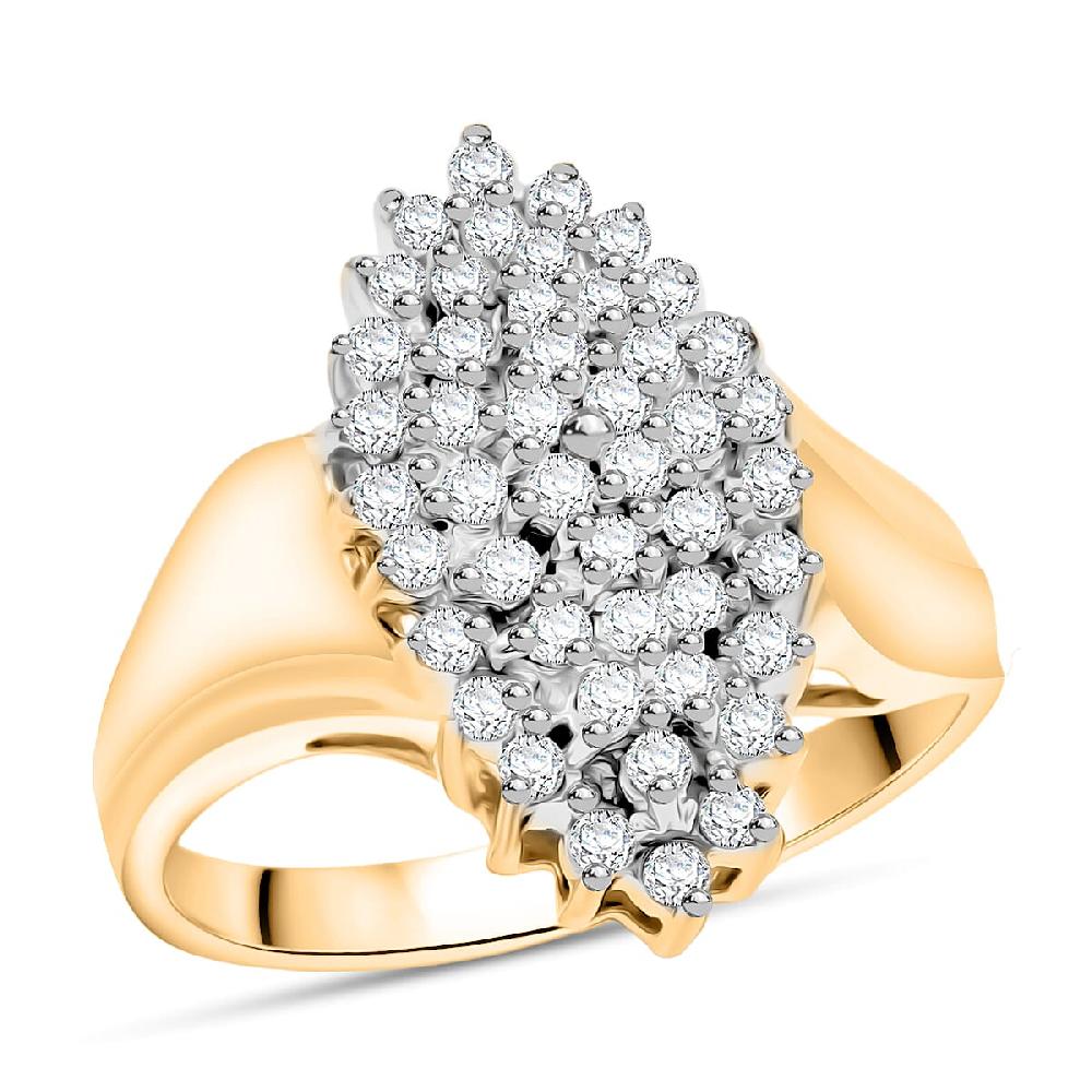 shop lc Diamond I2-I3 0.50 ctw Ring in 14K Yellow Gold Over and Sterling Silver