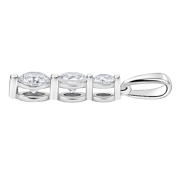 Shop Lc Diamond Pendant In 14K White Gold With Stainless Steel Necklace 0.50 Ctw (18 Inches)