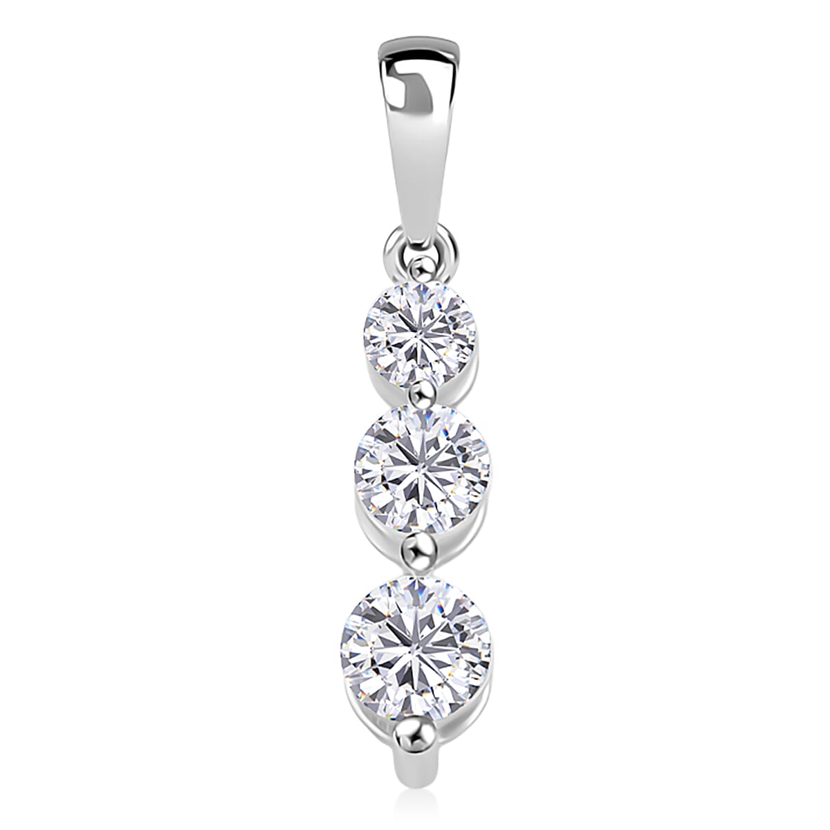 shop lc Diamond Pendant in 14K White Gold with Stainless Steel Necklace 0.50 ctw (18 Inches)