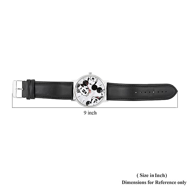 Shop Lc DISNEY Set Of 2 Japanese Movement Red And Black Mickey Mouse Vegan Leather Strap His & Hers Gift Set Watch (35mm) (45mm)