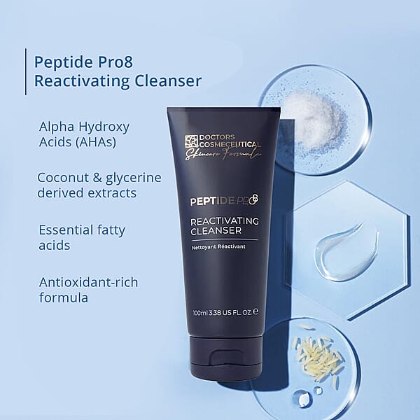 Shop Lc Doctors Cosmeceutical Peptide Pro8 Reactivating Cleanser (3.38oz)