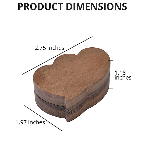 Shop Lc Double Heart Shape Walnut Jewelry Ring Box - Brown