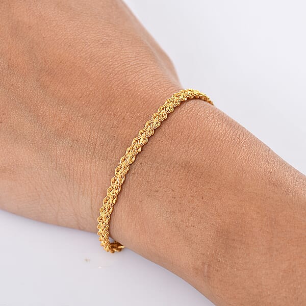 Shop Lc Double Row Rope Bracelet In 22K Yellow Gold (7.25 In) 4.70 Grams