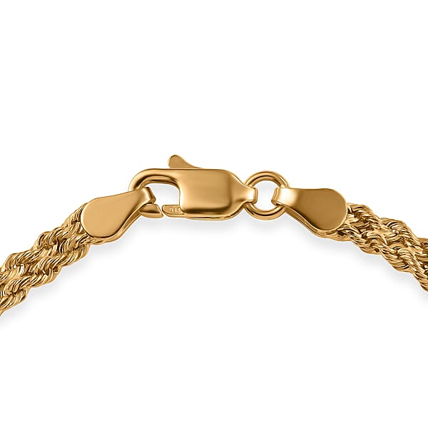 Shop Lc Double Row Rope Bracelet In 22K Yellow Gold (7.25 In) 4.70 Grams