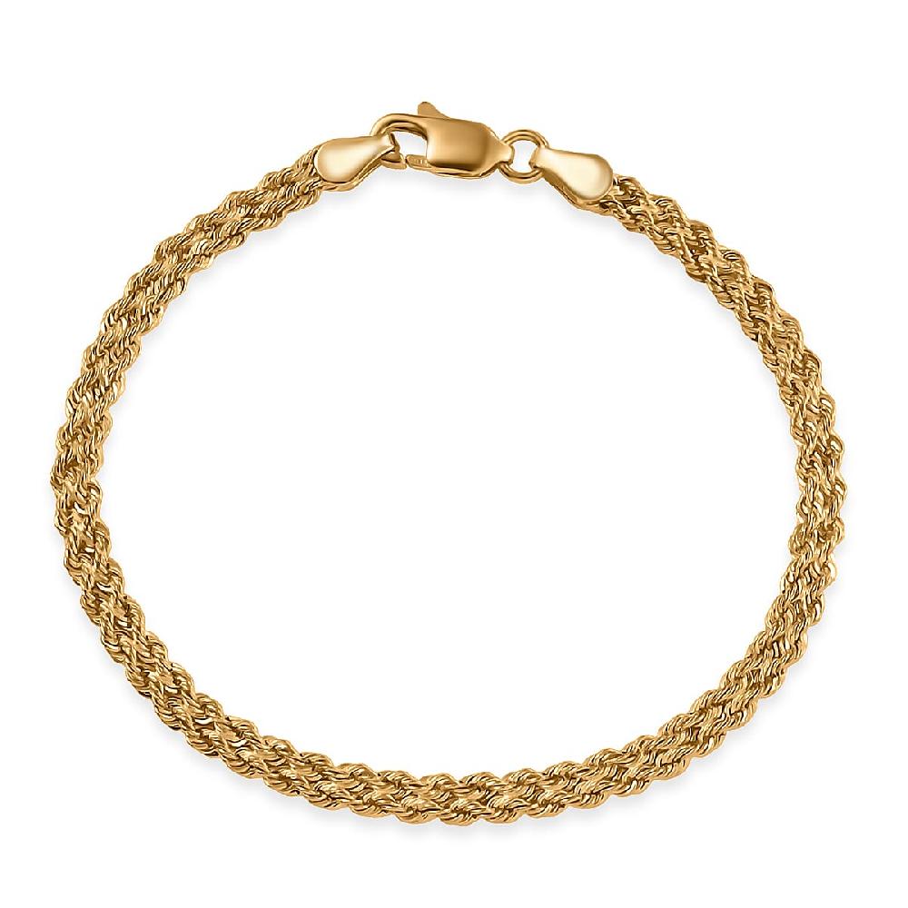 shop lc Double Row Rope Bracelet in 22K Yellow Gold (7.25 In) 4.70 Grams