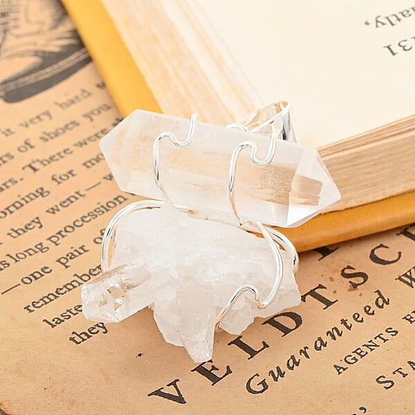 Shop Lc Druzy Crystal And Crystal Pendant Without Chain In Silvertone