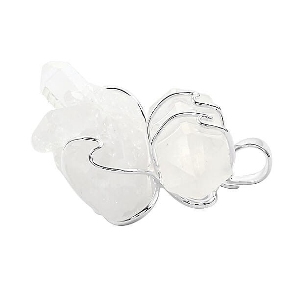 Shop Lc Druzy Crystal And Crystal Pendant Without Chain In Silvertone
