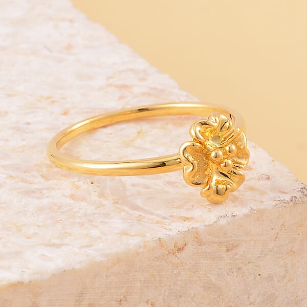 Shop Lc Electroform 24K Yellow Gold Floral Ring 1 Gram