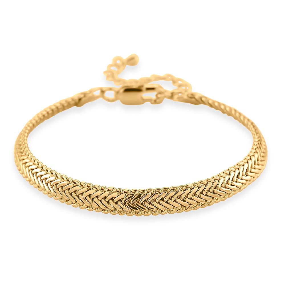 shop lc Elegant Woven Chain Bracelet in Goldtone (7.5-9.5In) (7.50 In)
