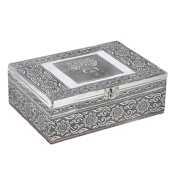 Shop Lc Elephant Embossed Aluminium Oxidized Set Of 4 Nesting Storage Box