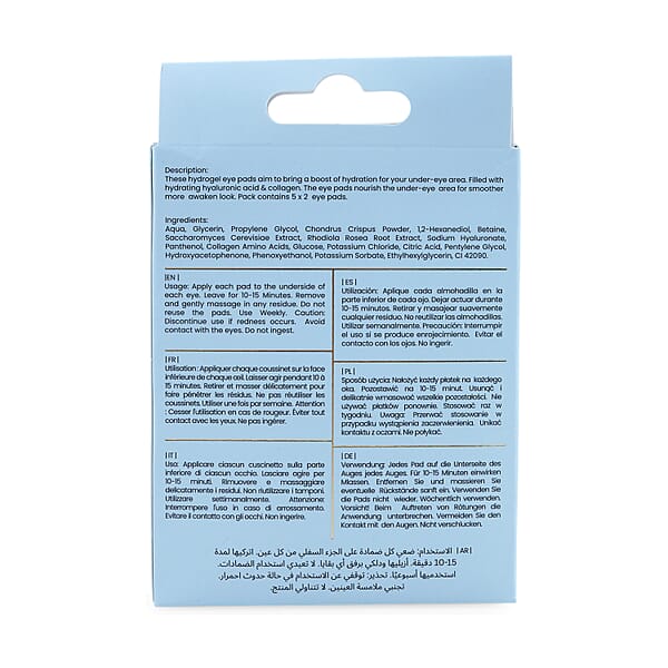Shop Lc Erth Skin London Hyaluronic Acid + Collagen Hydrogel Eye Pads 5 X 2