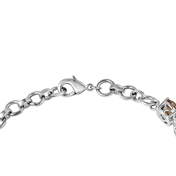 Shop Lc EverTrue Autumn Alexite 14.15 Ctw Art Deco Bracelet In Platinum Bond (6.50-8.0In)