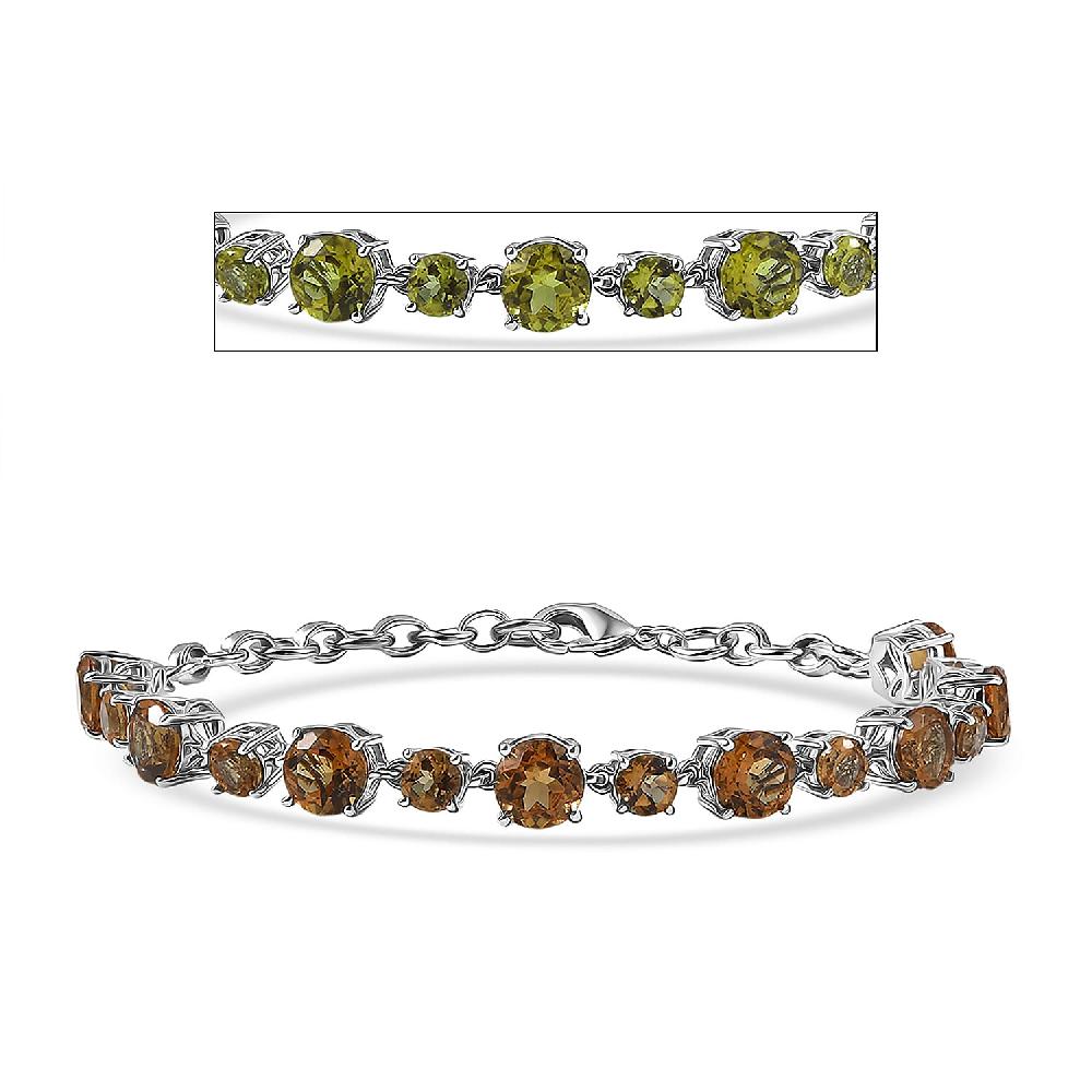 shop lc EverTrue Autumn Alexite 14.15 ctw Art Deco Bracelet in Platinum Bond (6.50-8.0In)