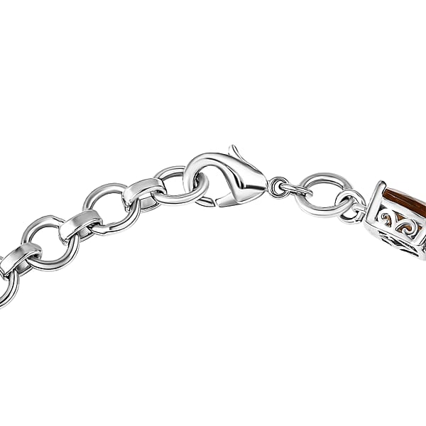 Shop Lc EverTrue Autumn Alexite 15.35 Ctw Art Deco Bracelet In Platinum Bond (6.50-8.0In)