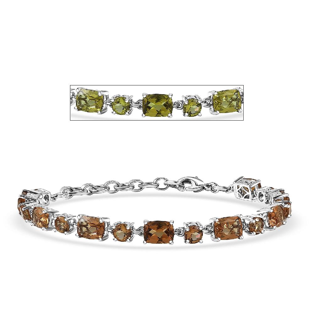 shop lc EverTrue Autumn Alexite 15.35 ctw Art Deco Bracelet in Platinum Bond (6.50-8.0In)
