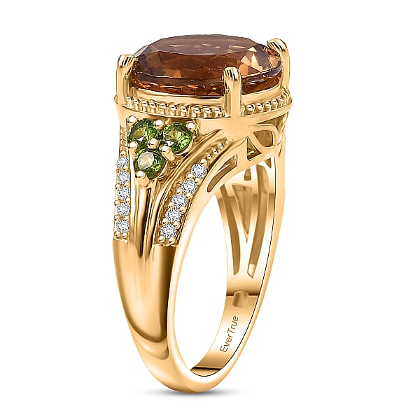 Shop Lc EverTrue Autumn Alexite Multi Gemstone Ring In 18K YG Plated 3.85 Ctw