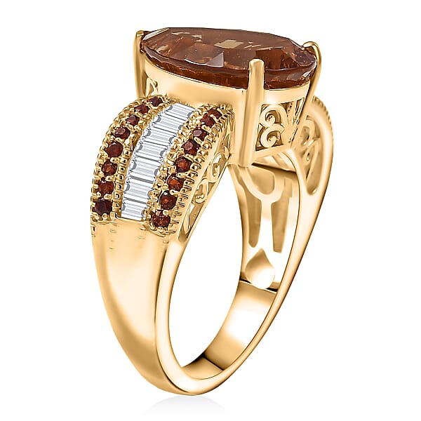 Shop Lc EverTrue Autumn Alexite Multi Gemstone Ring In 18K YG Plated 6.15 Ctw
