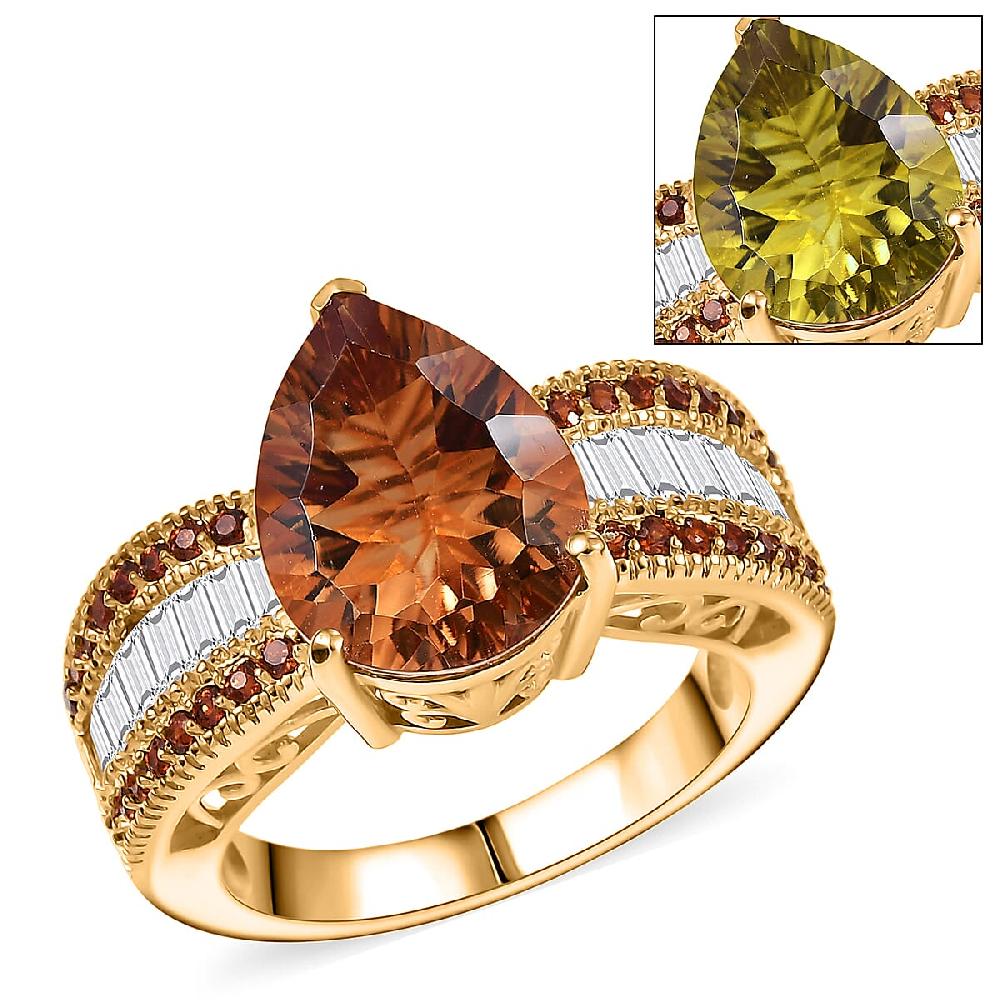 shop lc EverTrue Autumn Alexite Multi Gemstone Ring in 18K YG Plated 6.15 ctw