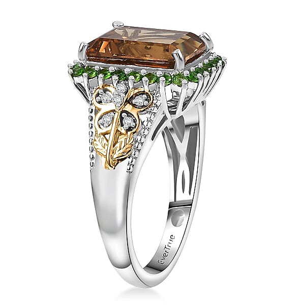 Shop Lc EverTrue Autumn Alexite Multi Gemstone Ring In 18K YG Plated And Platinum Bond 4.90 Ctw