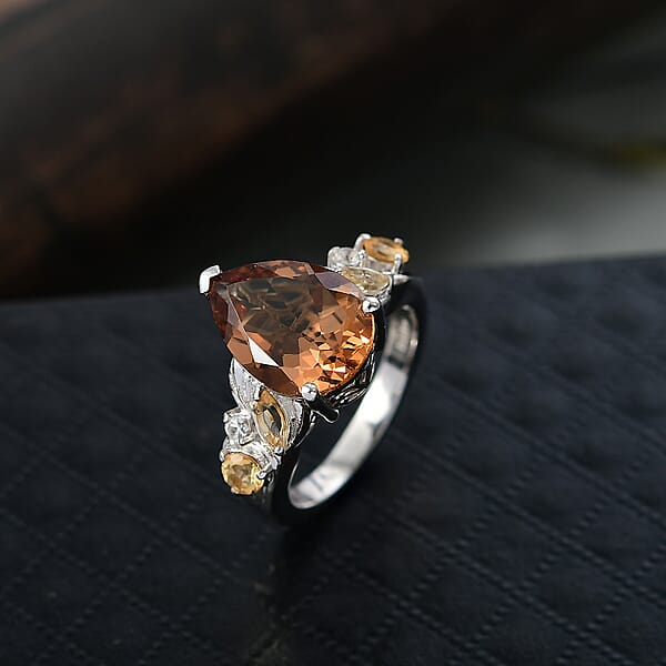 Shop Lc EverTrue Autumn Alexite Multi Gemstone Ring In Platinum Bond 5.75 Ctw
