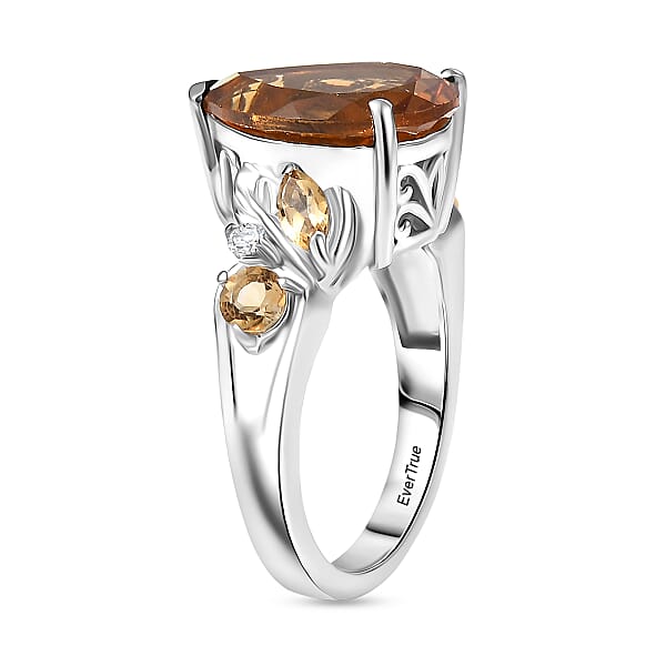 Shop Lc EverTrue Autumn Alexite Multi Gemstone Ring In Platinum Bond 5.75 Ctw