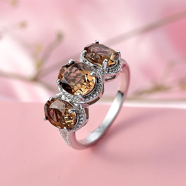 Shop Lc EverTrue Autumn Alexite Ring In Platinum Bond 4.35 Ctw