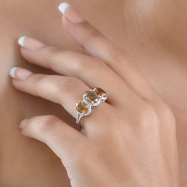 Shop Lc EverTrue Autumn Alexite Ring In Platinum Bond 4.35 Ctw