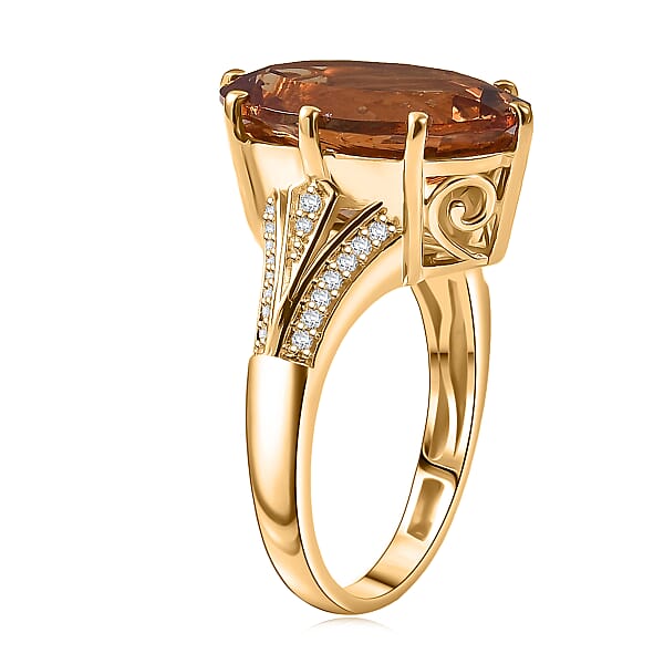 Shop Lc EverTrue Autumn Alexite White Zircon Ring In 18K YG Plated 9.10 Ctw