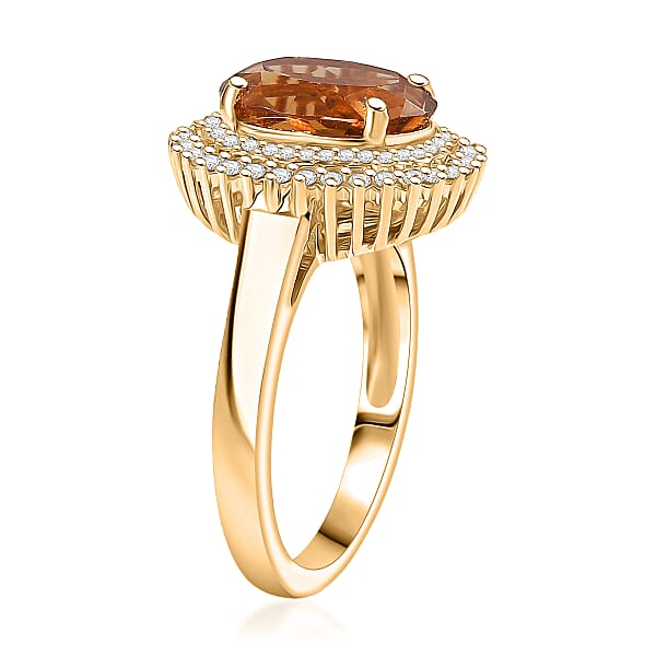 Shop Lc EverTrue Autumn Alexite White Zircon Ring In 18K YG Plated 4.00 Ctw