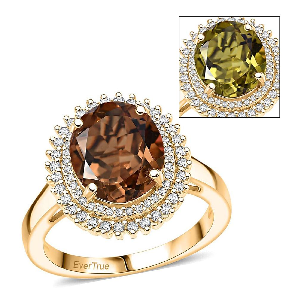 shop lc EverTrue Autumn Alexite White Zircon Ring in 18K YG Plated 4.00 ctw