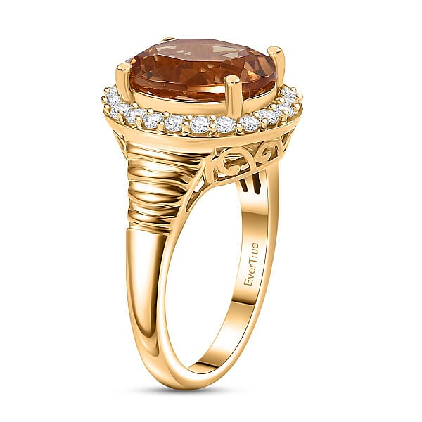 Shop Lc EverTrue Autumn Alexite White Zircon Ring In 18K YG Plated 5.40 Ctw