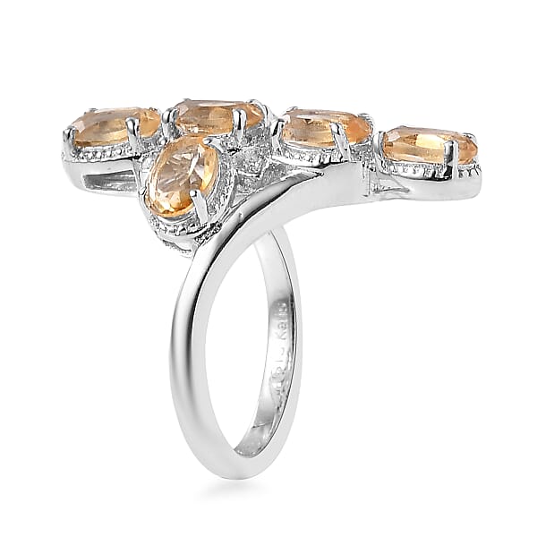 Shop Lc EverTrue Brazilian Citrine 2.50 Ctw Ring In Platinum Bond