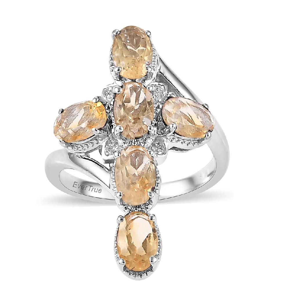 shop lc EverTrue Brazilian Citrine 2.50 ctw Ring in Platinum Bond