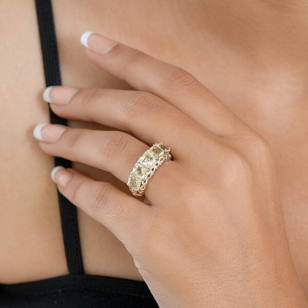 Shop Lc EverTrue Brazilian Citrine Ring In 18K YG Plated And Platinum Bond 3.30 Ctw