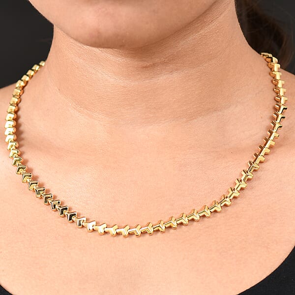 Shop Lc EverTrue Bronzella Collection Arrow Of Amour Necklace In 18K YG Plated Bronze 18 Inches