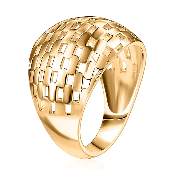 Shop Lc EverTrue Bronzella Collection Beaded Woven Dome Band Ring In 18K YG Plated Bronze