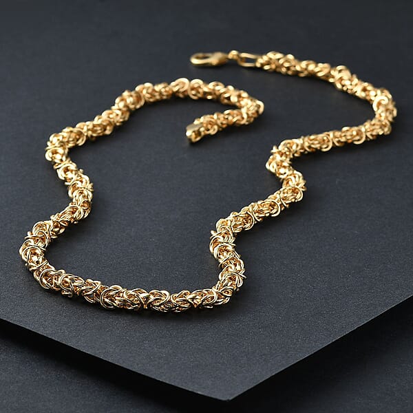 Shop Lc EverTrue Bronzella Collection Byzantine Chain Necklace In 18K YG Plated Bronze 20 Inches