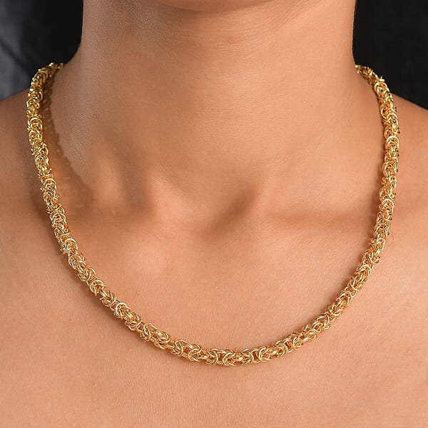 Shop Lc EverTrue Bronzella Collection Byzantine Chain Necklace In 18K YG Plated Bronze 20 Inches