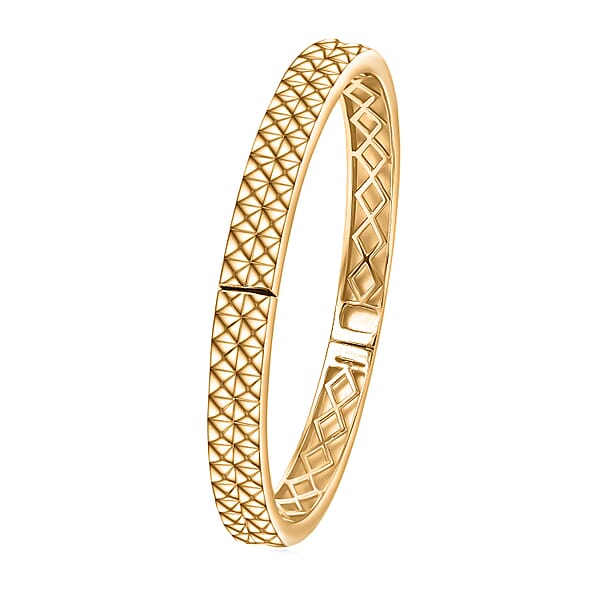 Shop Lc EverTrue Bronzella Collection Diamond-cut Bangle Bracelet In 18K YG Plated Bronze (7.25 In)