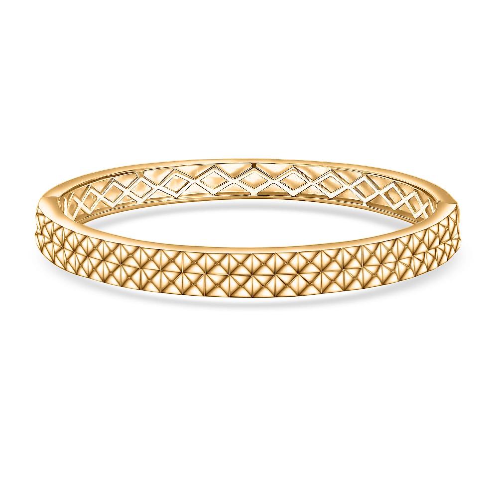 shop lc EverTrue Bronzella Collection Diamond-cut Bangle Bracelet in 18K YG Plated Bronze (7.25 In)